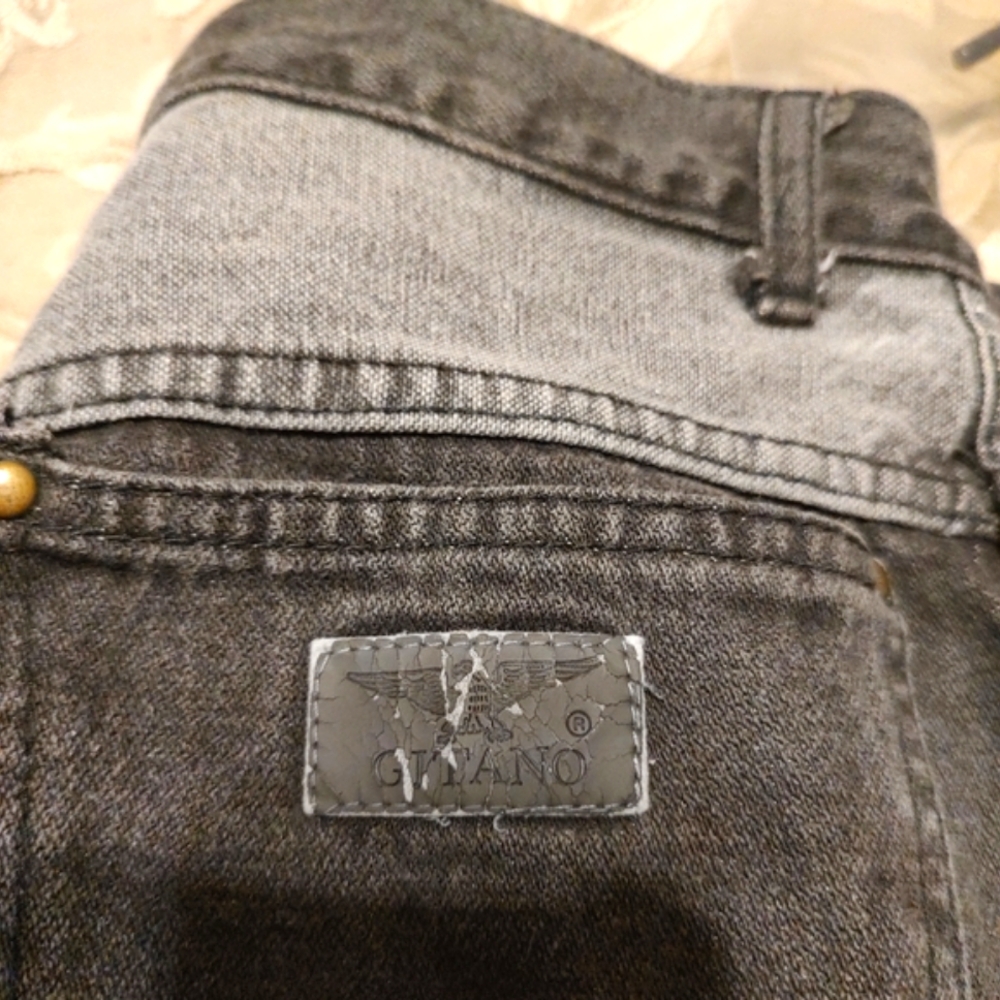 🐈⬛🩶🐈⬛ Amazing Vintage 80's Authentic Gitano 2-Toned Black & Grey Jeans - 10 - Picture 11 of 16